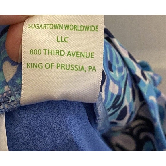 Lilly Pulitzer Shorts Tie‎ Waist Blue Patterned Casual Size 4 - Picture 8 of 11